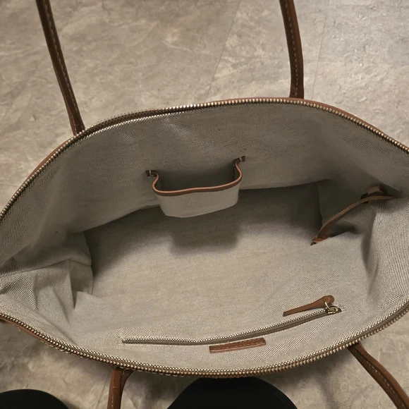 Dooney & Bourke Brown Leather Tote - Picture 3 of 4